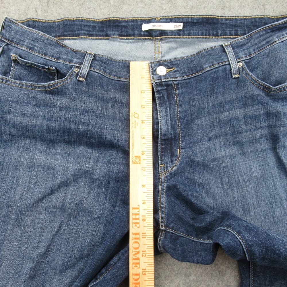 Levi's 711 Skinny Women's Jeans 26W Blue Distressed Stretch Denim - Picture 8 of 16